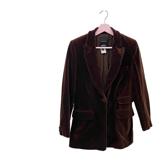 Whistles Brown Velvet Longline Blazer Size US 6 - Picture 1 of 3